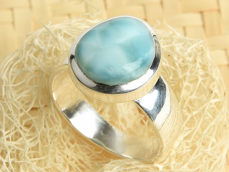 Oval ring with larimar Ag 925/1000 (size 58) 6.5g