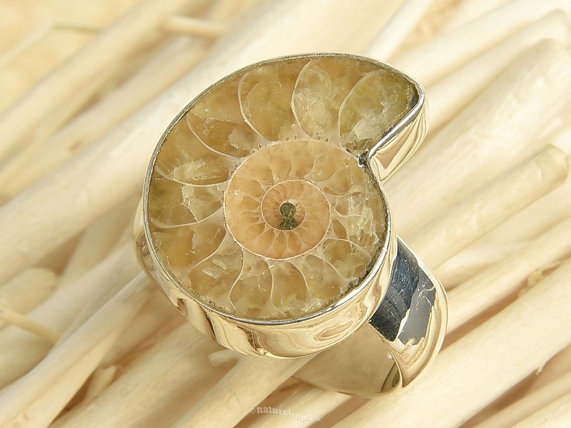 Ammonite ring size 57 Ag 925/1000 8.4g