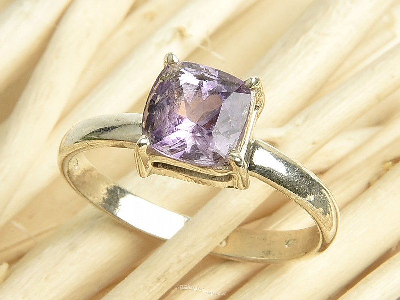 Amethyst ring cut square size 58 Ag 925/1000 2.5g