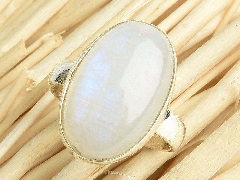 Oval moonstone ring size 55 Ag 925/1000 6.6g