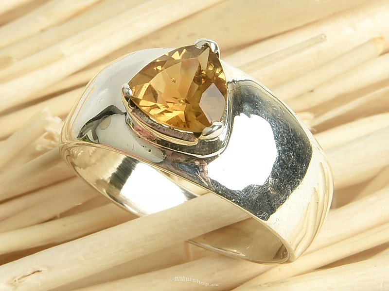Ring citrine cut triangle size 54 Ag 925/1000 5.7g