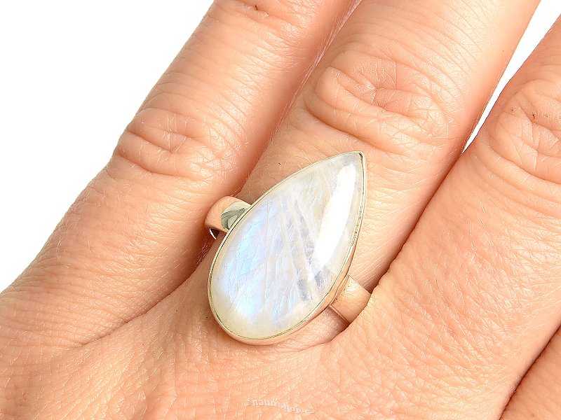 Ring moonstone drop size 59 Ag 925/1000 6g