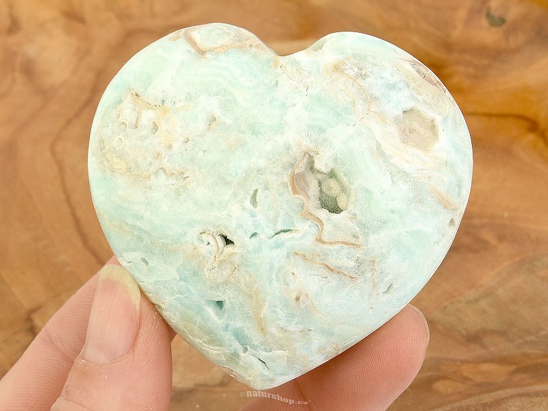 Modrý aragonit srdce z Pákistánu 143g