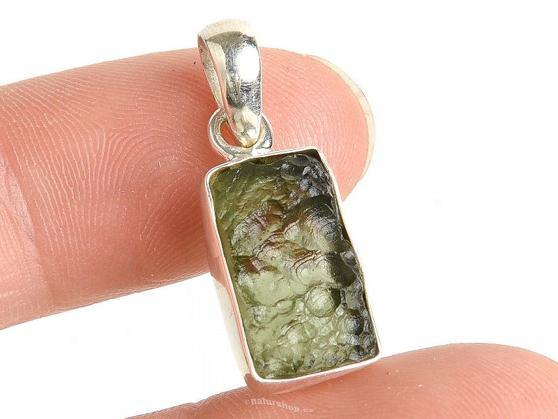 Moldavite pendant with bezel Ag 925/1000 2.6g