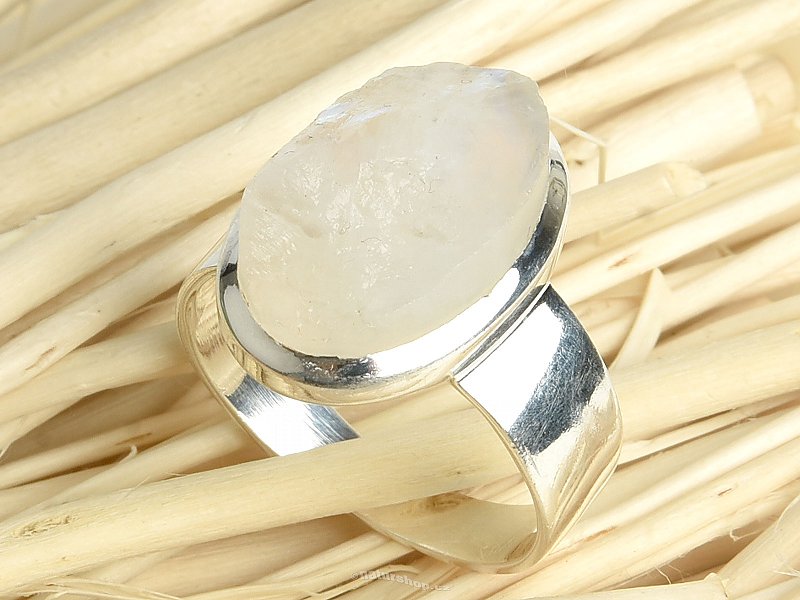 Měsíční kámen surový prsten vel. 60 Ag 925/1000 6,3g