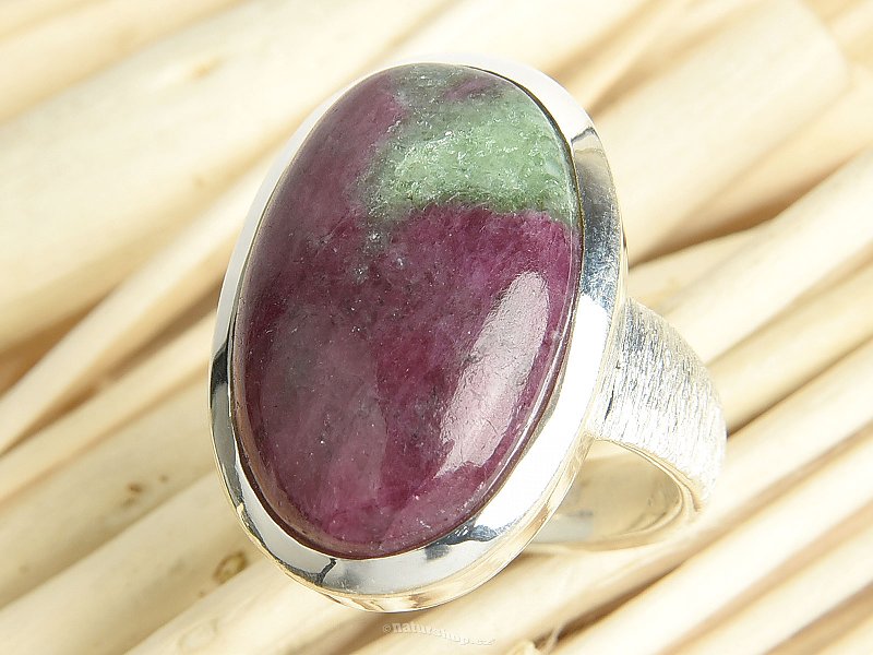 Ruby ring in zoisite Ag 925/1000 13.3g size 55