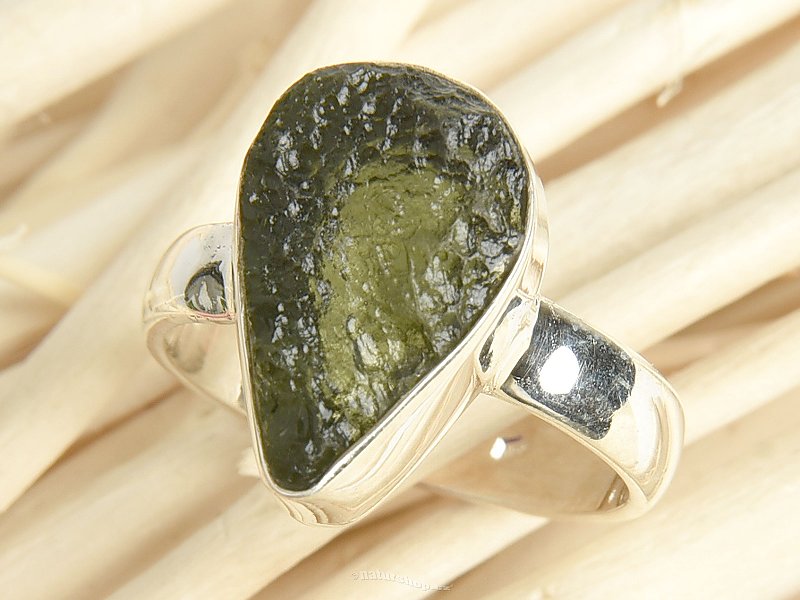 Vltavín surový prsten vel.51 Ag 925/1000 3,6g