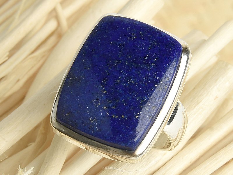 Lapis lazuli square ring Ag 925/1000 11.9g size 57