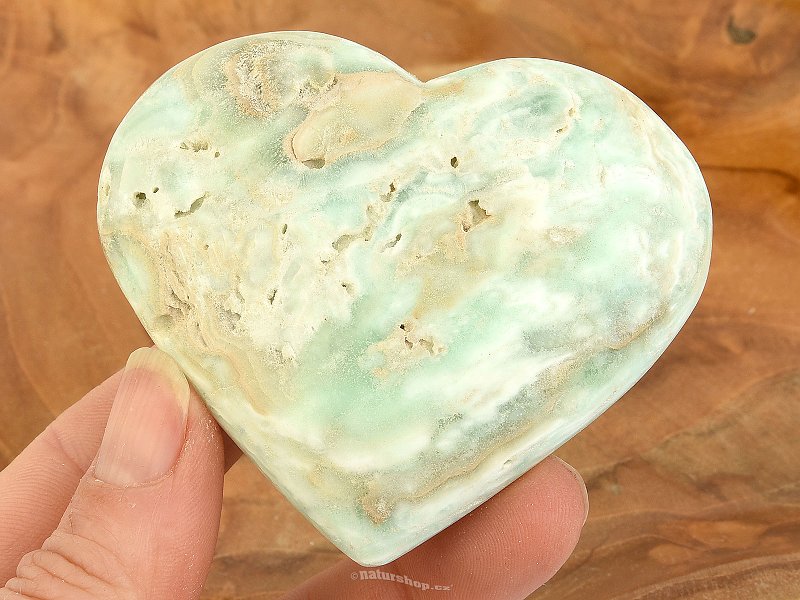 Modrý aragonit srdce z Pákistánu 136g
