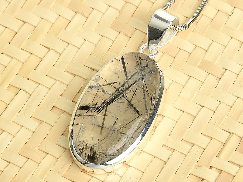 Tourmaline in crystal silver pendant Ag 925/1000 9.9g