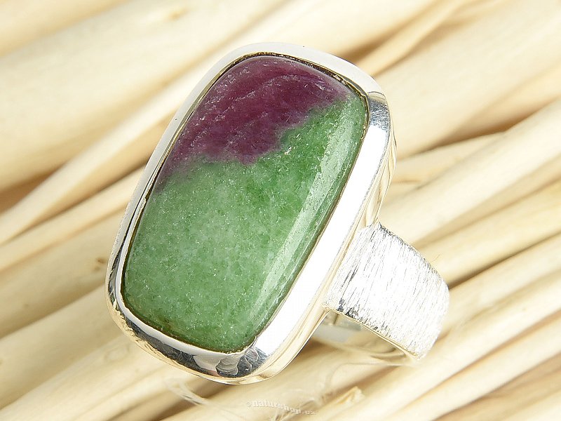 Ruby ring in zoisite Ag 925/1000 12.1g size 56