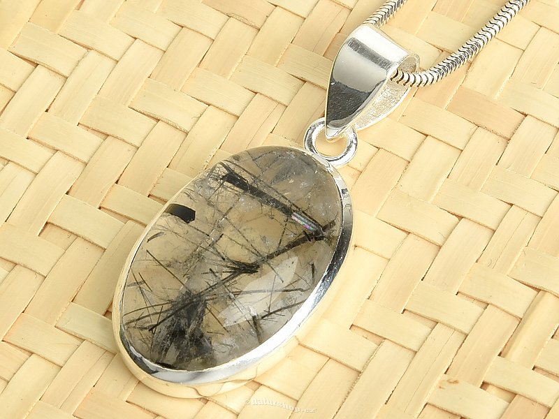 Tourmaline in crystal silver pendant Ag 925/1000 7.5g