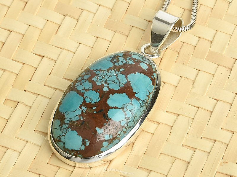 Turquoise pendant oval Ag 925/1000 9.9g