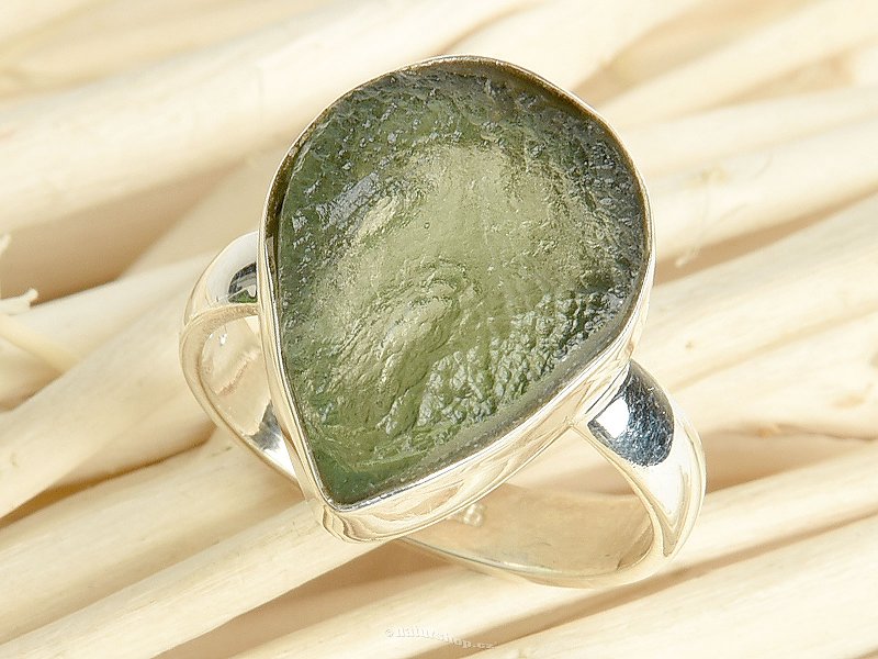 Ring with raw moldavite size 53 Ag 925/1000 4.2g