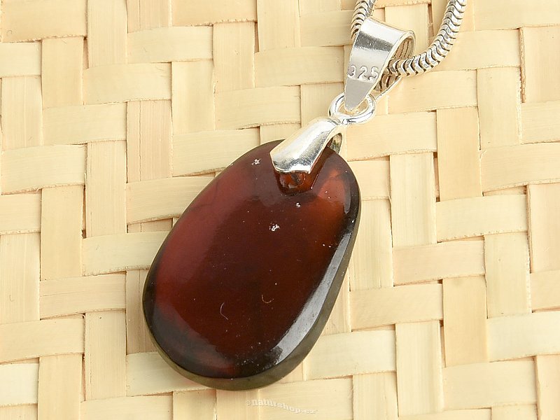 Garnet hessonite pendant with handle Ag 925/1000 3g