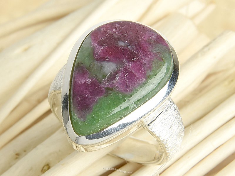 Ruby ring in zoisite size 55 Ag 925/1000 11.3g