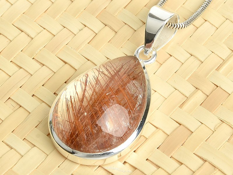 Rutile in crystal pendant silver Ag 925/1000 9.4g