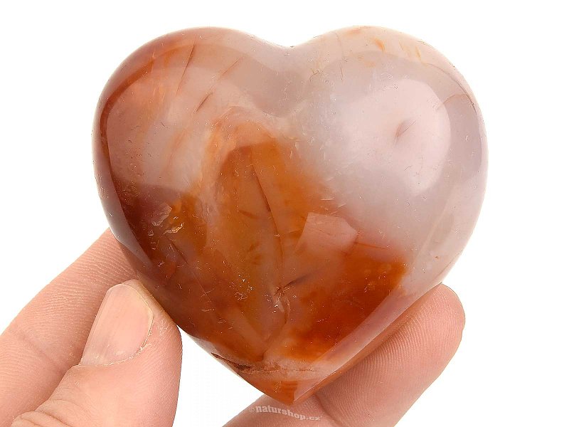 Carnelian heart with cavity from Madagascar 127g