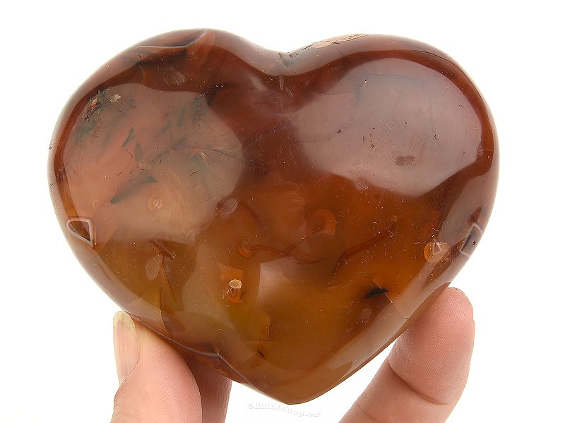 Carnelian heart with cavity from Madagascar 363g