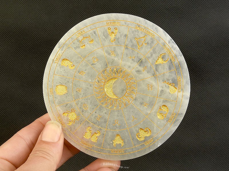 Selenitová podložka horoskop zlatý 10,5cm