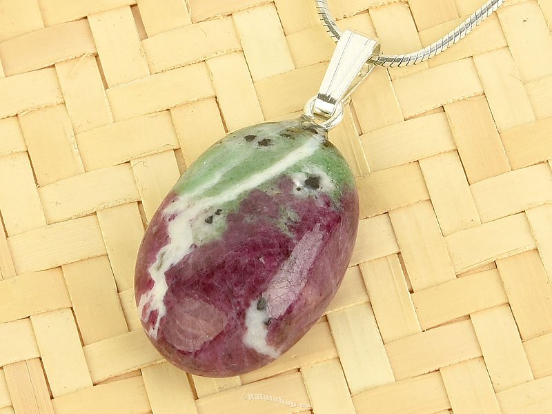 Ruby in zoisite QEX pendant handle Ag 925/1000 4.4g