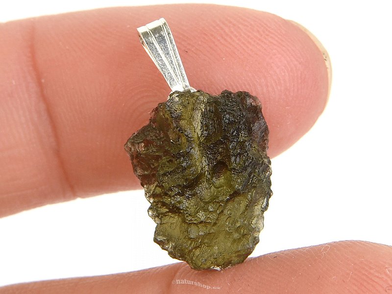 Moldavite raw pendant Ag 925/1000 (1.6g)
