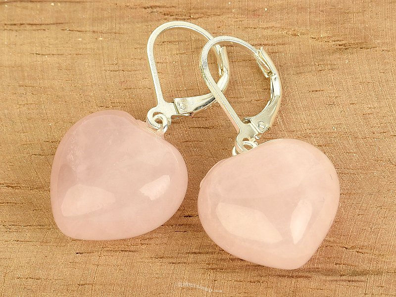 Rose gold heart earrings Ag 925/1000 clasp