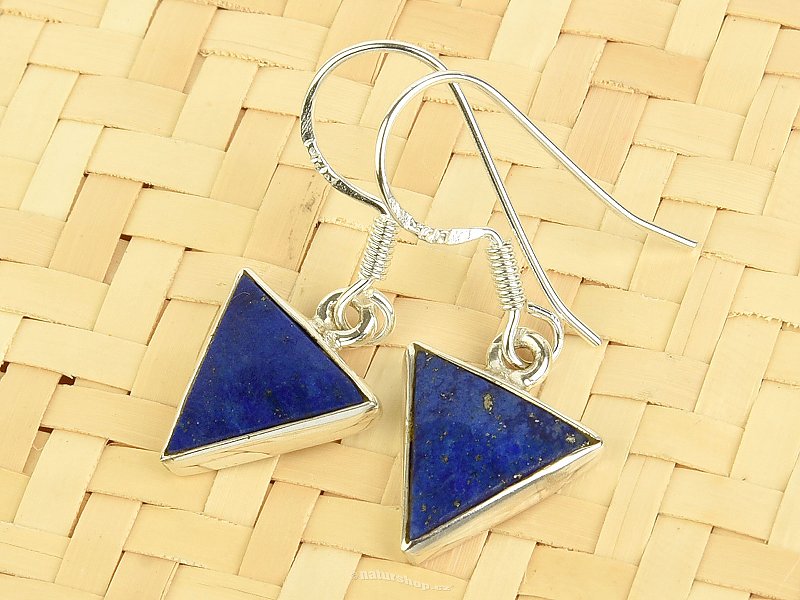 Lapis lazuli náušnice trojúhelníkové Ag 925/1000