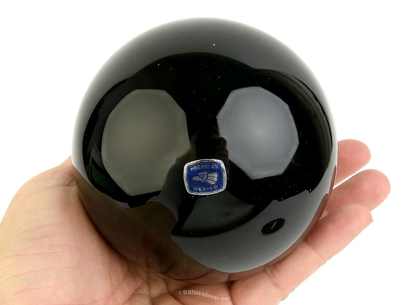 Black obsidian ball large from Mexico Ø90mm