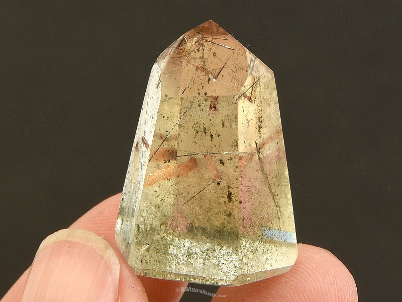 Crystal with rutile point small from Madagascar 12g