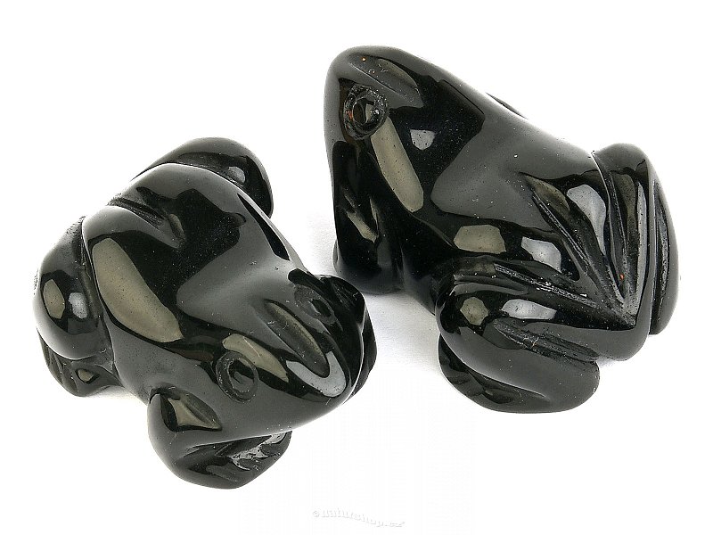 Frog made of black obsidian approx. 48mm