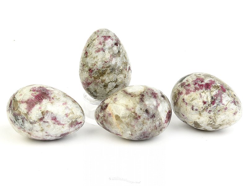 Rubellite in egg quartz (Madagascar) approx. 45mm