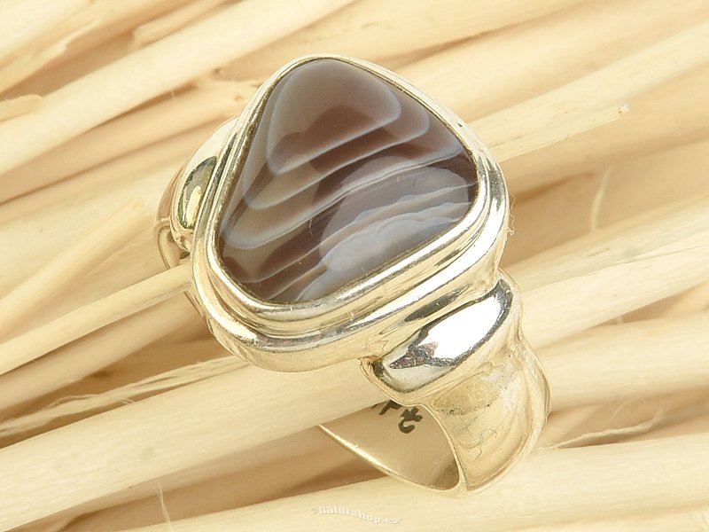 Silver ring with agate size 53 Ag 925/1000 8.1g