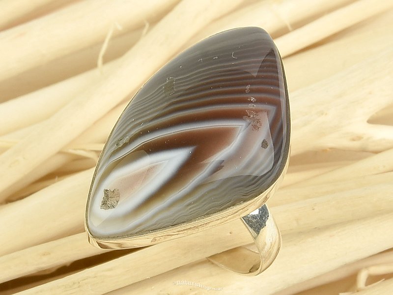 Agate silver ring size 52 Ag 925/1000 5.8g