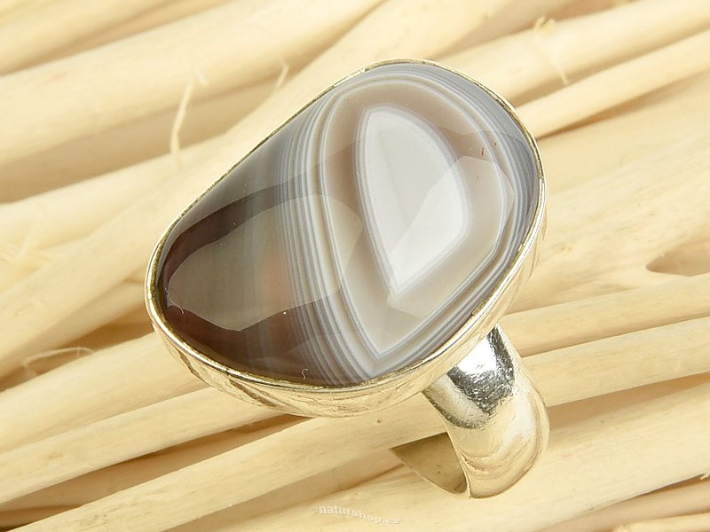 Achátový prsten stříbrný vel.57 Ag 925/1000 8,6g
