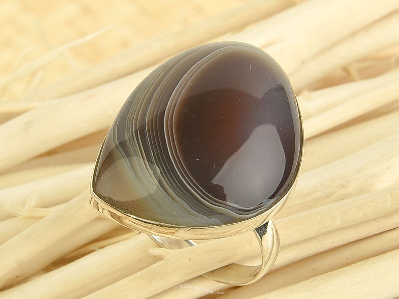 Agate silver ring size 59 Ag 925/1000 6.2g