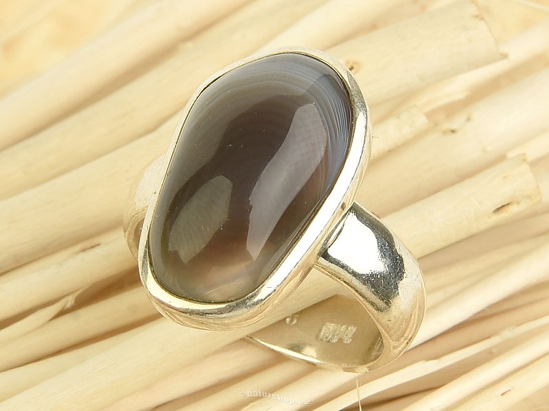 Agate silver ring size 57 Ag 925/1000 8.5g