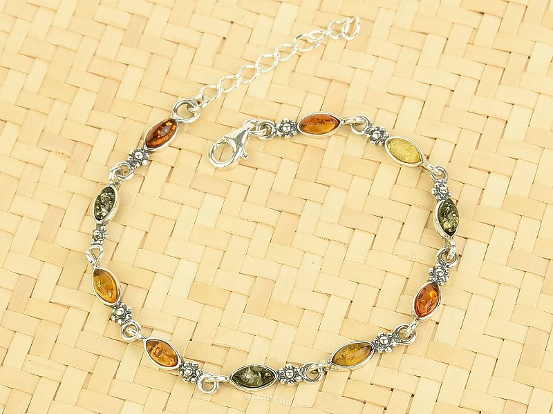 Fine bracelet with amber Ag 925/1000 4.2g