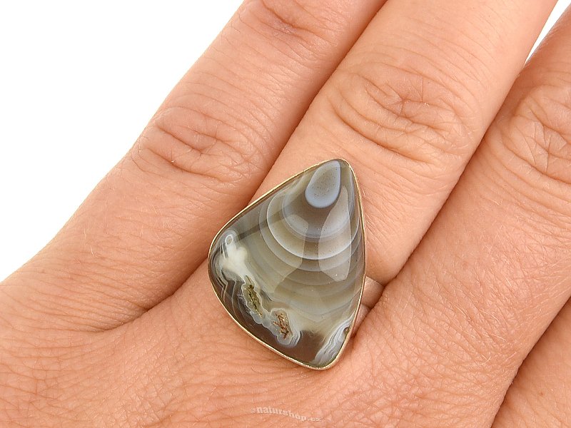 Silver ring with agate size 53 Ag 925/1000 6.3g