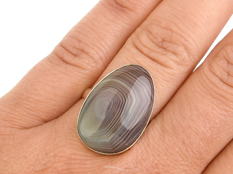 Silver ring with agate size 57 Ag 925/1000 6.6g
