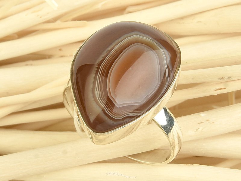 Silver ring with agate size 51 Ag 925/1000 4.2g