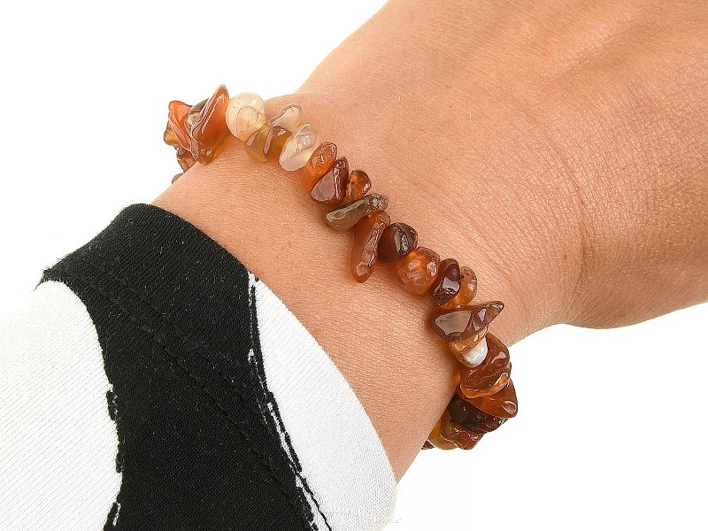 Agate red bracelet chopped shapes