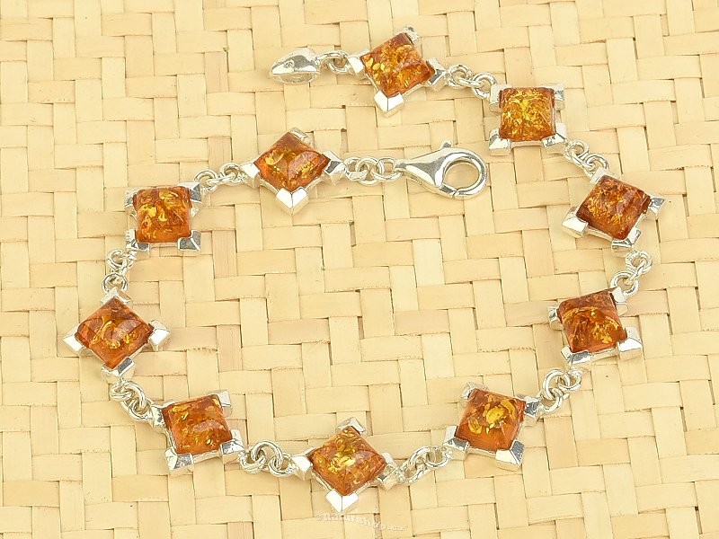 Women's amber bracelet decorated 19cm Ag 925/1000 12g