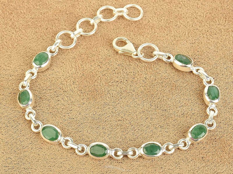Bracelet emerald cut Ag 925/1000 9.3g