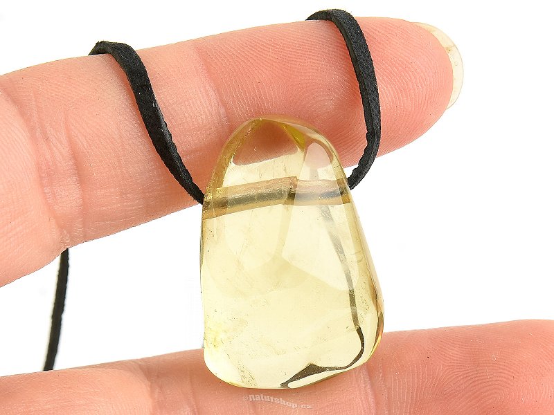 Lemonquartz - brazilianite pendant with cuticle 11g