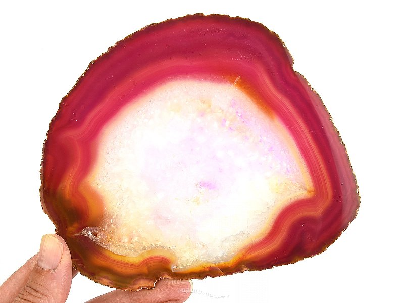 Pink agate slice from Brazil 169g
