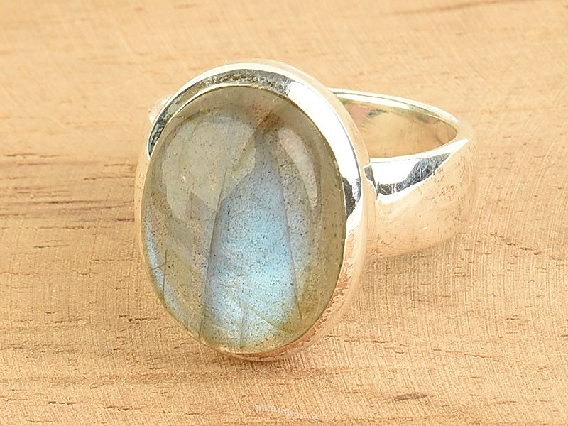 Labradorite oval ring small Ag 925/1000 7.3g size 54