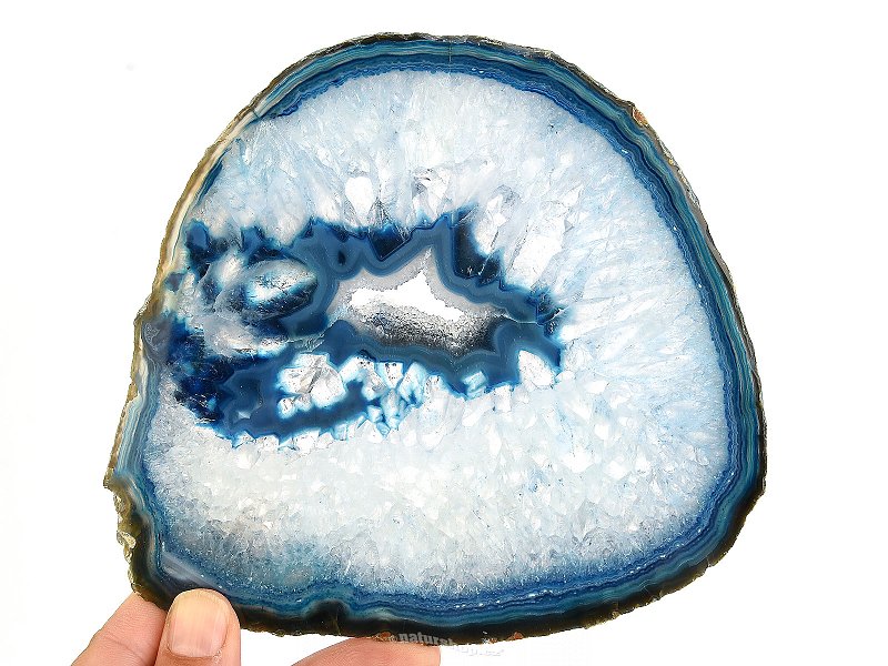 Blue agate slice with cavity from Brazil 260g