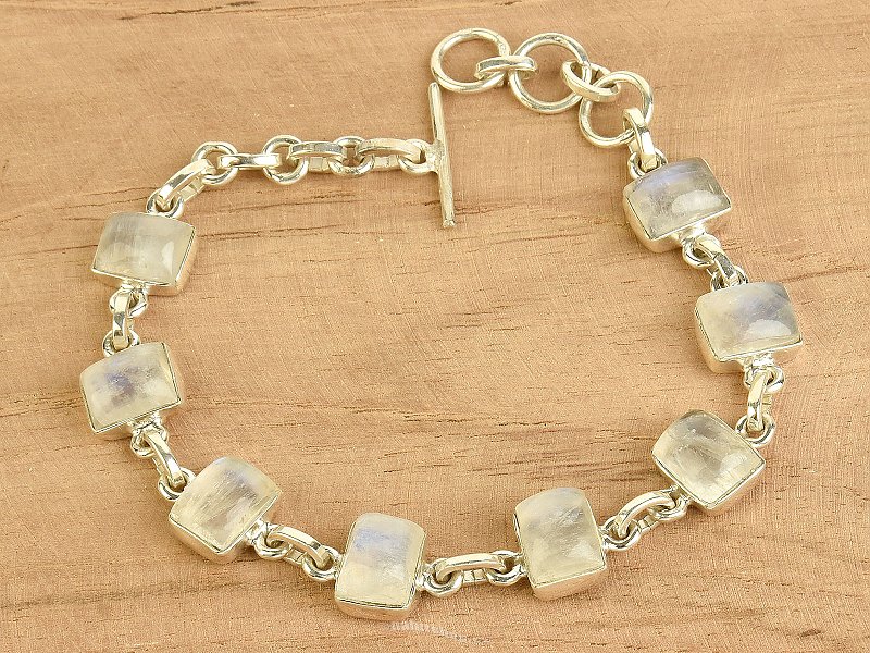 Bracelet with moonstone rectangle Ag 925/1000 16.1g
