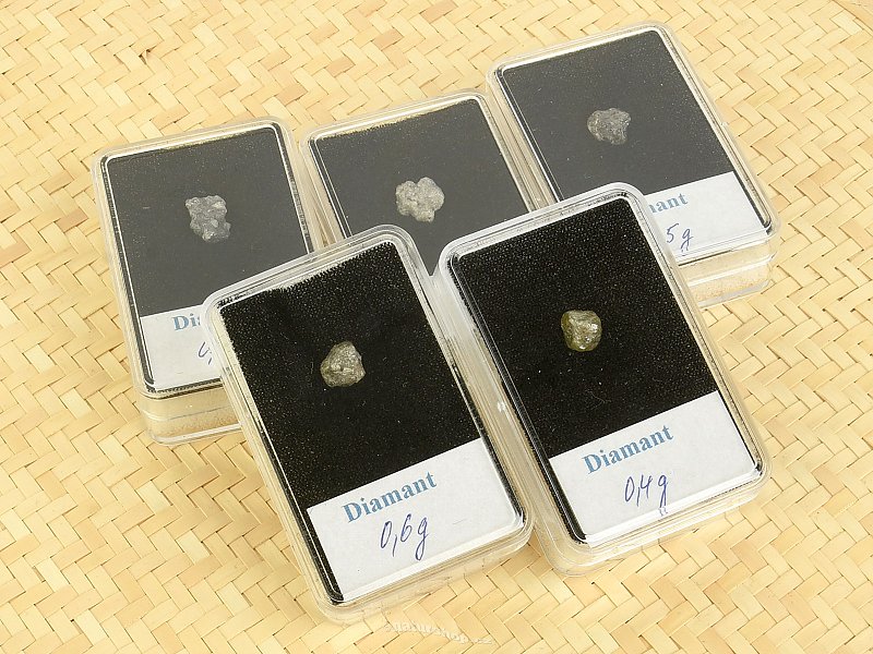 Diamant surový v krabičce (Zimbabwe) cca 0,5g